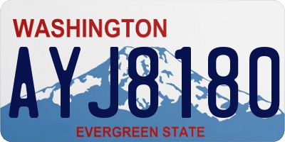 WA license plate AYJ8180