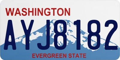WA license plate AYJ8182
