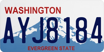 WA license plate AYJ8184