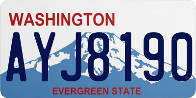 WA license plate AYJ8190