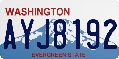 WA license plate AYJ8192