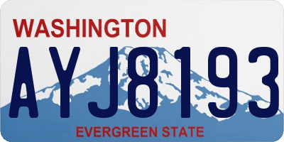 WA license plate AYJ8193