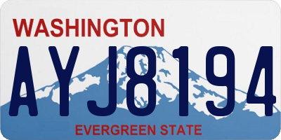 WA license plate AYJ8194