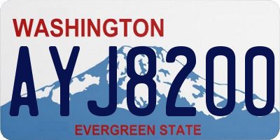 WA license plate AYJ8200