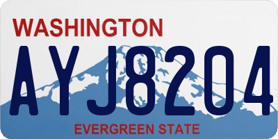 WA license plate AYJ8204