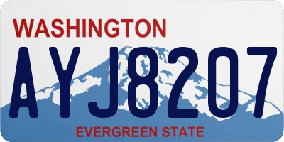 WA license plate AYJ8207