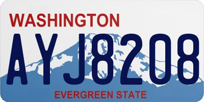 WA license plate AYJ8208