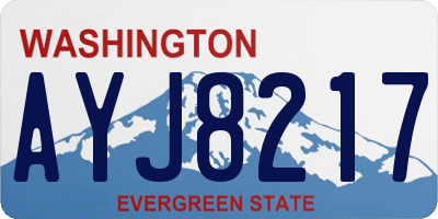 WA license plate AYJ8217