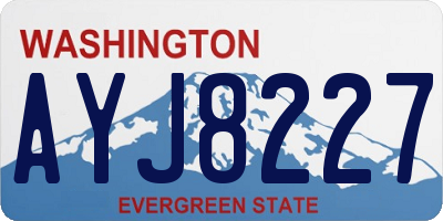 WA license plate AYJ8227