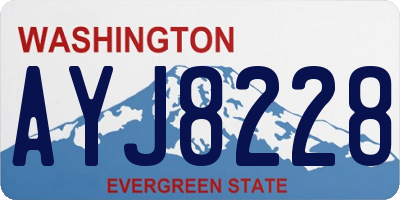 WA license plate AYJ8228