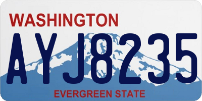 WA license plate AYJ8235