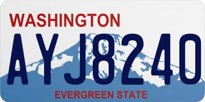 WA license plate AYJ8240