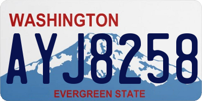 WA license plate AYJ8258