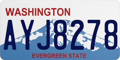 WA license plate AYJ8278