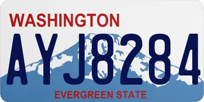 WA license plate AYJ8284