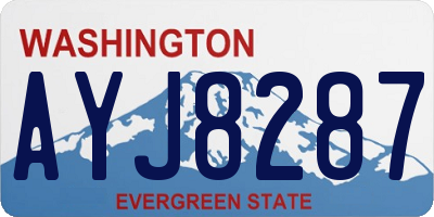 WA license plate AYJ8287