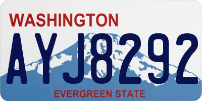 WA license plate AYJ8292