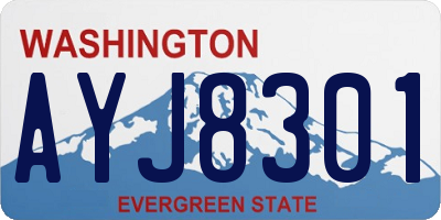 WA license plate AYJ8301