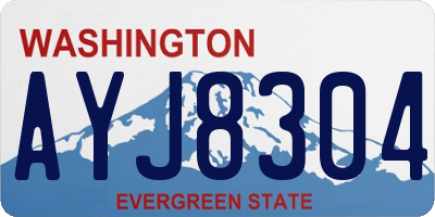 WA license plate AYJ8304