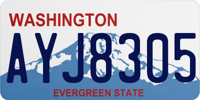 WA license plate AYJ8305
