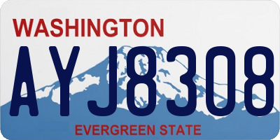 WA license plate AYJ8308