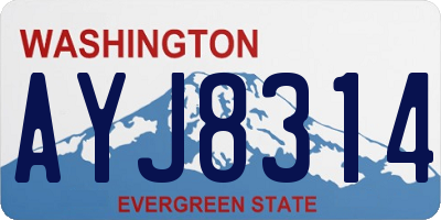 WA license plate AYJ8314