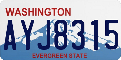 WA license plate AYJ8315