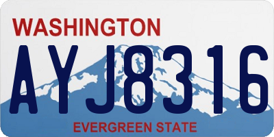 WA license plate AYJ8316