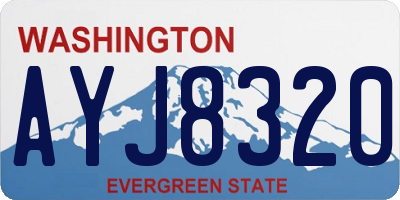 WA license plate AYJ8320