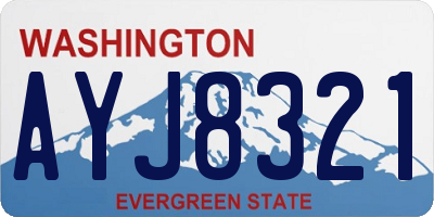 WA license plate AYJ8321