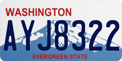 WA license plate AYJ8322