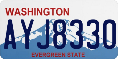 WA license plate AYJ8330