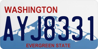 WA license plate AYJ8331