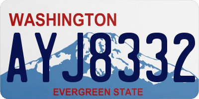 WA license plate AYJ8332
