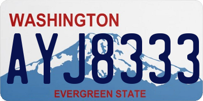 WA license plate AYJ8333