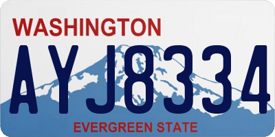 WA license plate AYJ8334
