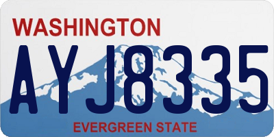 WA license plate AYJ8335