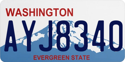 WA license plate AYJ8340