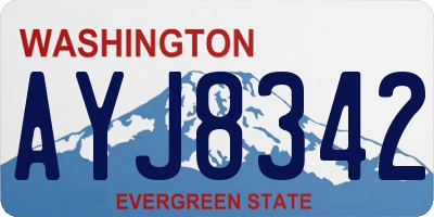 WA license plate AYJ8342