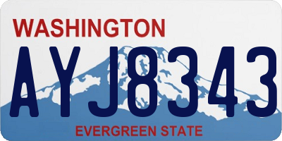 WA license plate AYJ8343