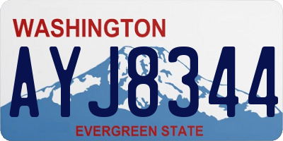 WA license plate AYJ8344