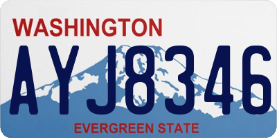 WA license plate AYJ8346