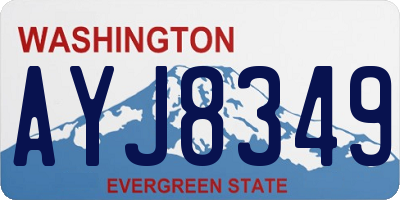 WA license plate AYJ8349