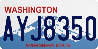 WA license plate AYJ8350