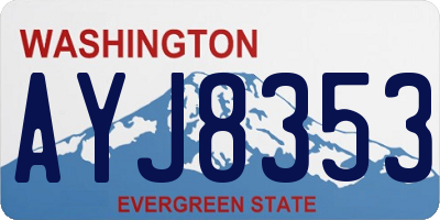 WA license plate AYJ8353