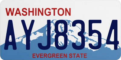 WA license plate AYJ8354