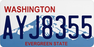 WA license plate AYJ8355