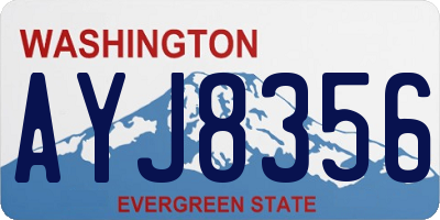 WA license plate AYJ8356