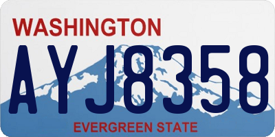 WA license plate AYJ8358