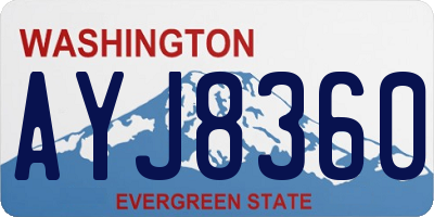 WA license plate AYJ8360